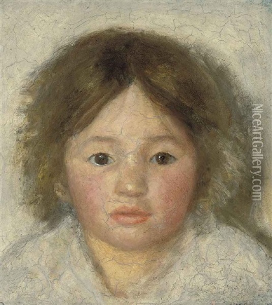 Head Of A Child Oil Painting - Susan Hannah MacDowell Eakins