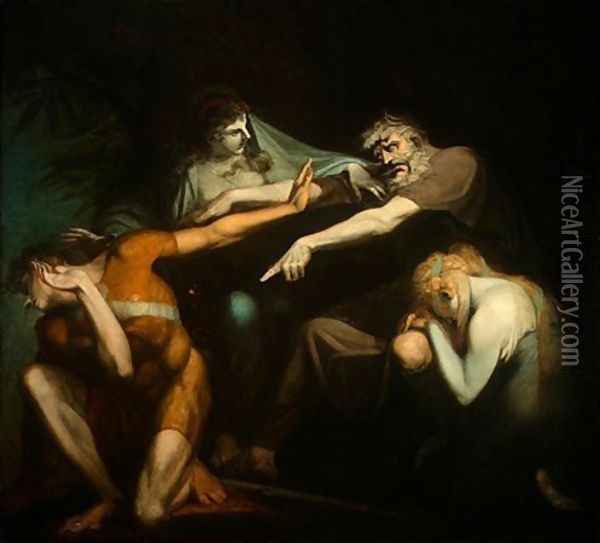 Oedipus Cursing His Son, Polynices Oil Painting - Johann Henry Fuseli