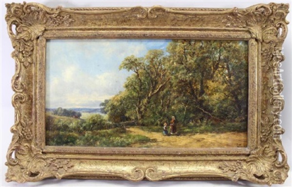 Figures In A Landscape Oil Painting - George Boyle