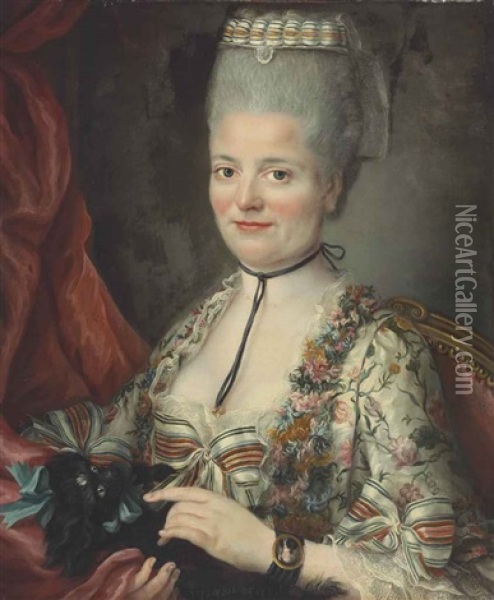 Portrait Of Madame La Marquise De Rochambeau Oil Painting - Catherine Lusurier