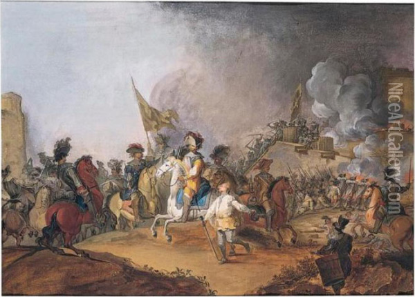 Battle Scene Oil Painting - Francesco Simonini