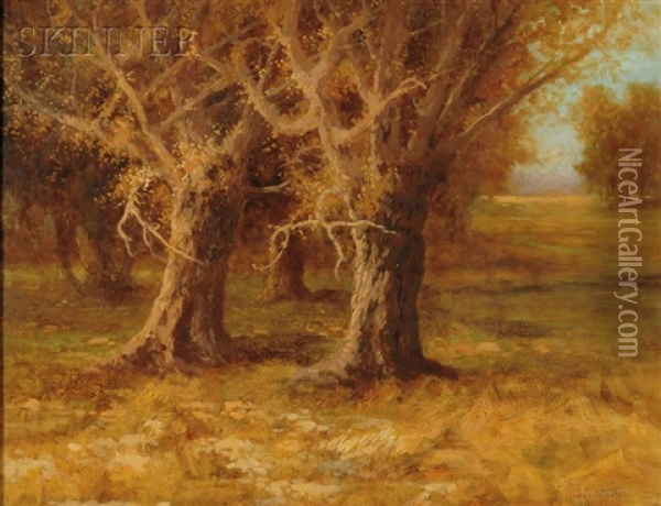 Brother Oaks Oil Painting - Ralph Davison Miller