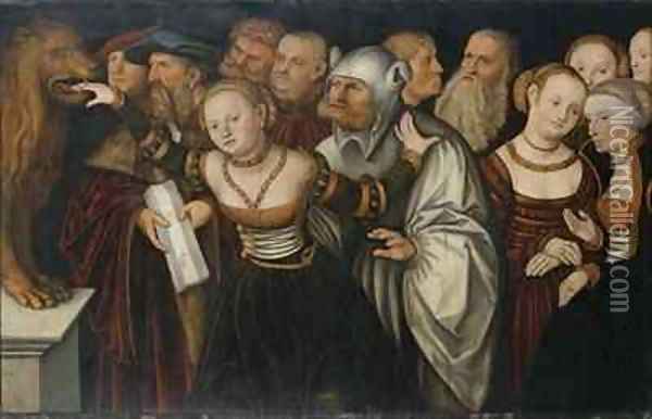 The Mouth of Truth Oil Painting - Lucas The Elder Cranach