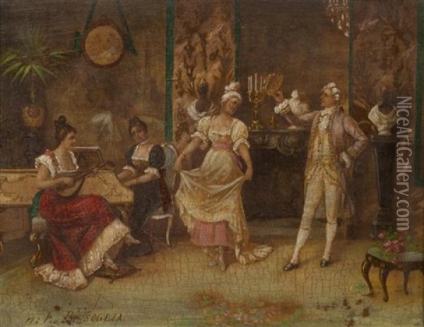 Dancing In The Parlour Oil Painting - Franz Von Persoglia