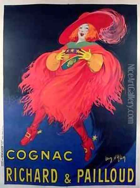 Poster advertising cognac distilled by Richard and Pailloud Oil Painting - Jean D'Ylen