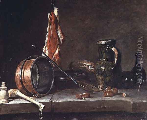 Still life: Feast Day Menu, 1731 Oil Painting - Jean-Baptiste-Simeon Chardin