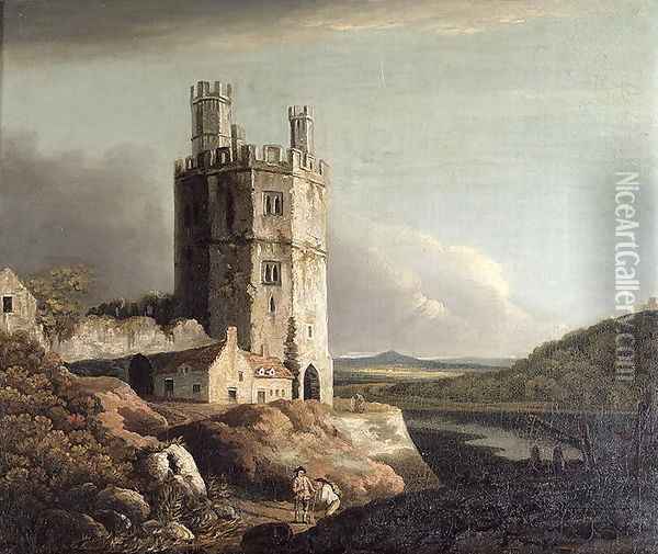 Eagle Tower, Caernarvon Castle Oil Painting - Benjamin Barker