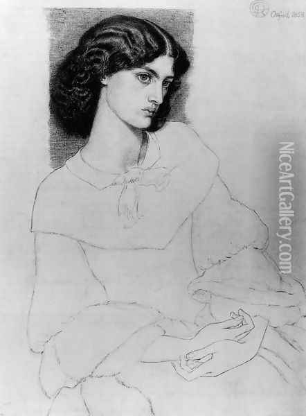 Jane Burden, aged 18 Oil Painting - Dante Gabriel Rossetti