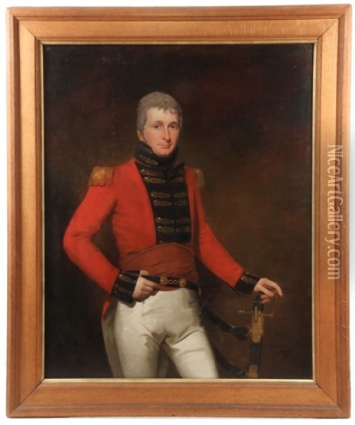 Portrait Of British Cavalry Officer Oil Painting - Thomas Lawrence