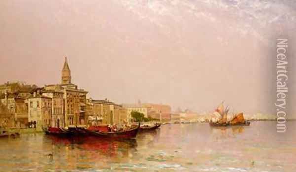 The Bacino from the Grand Canal Oil Painting - Arthur Joseph Meadows