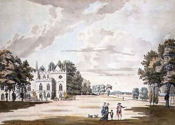 The South Front of Strawberry Hill Oil Painting - Paul Sandby