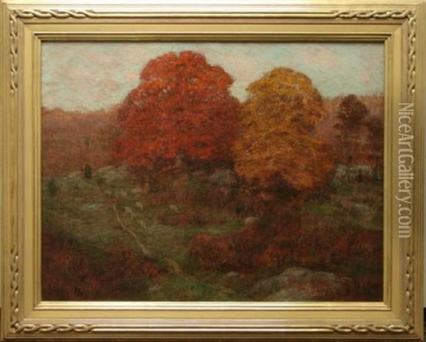 Autumn Hillside Oil Painting - Clark Greenwood Voorhees