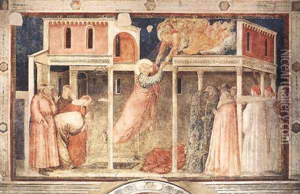 Scenes from the Life of St John the Evangelist- 3. Ascension of the Evangelist 1320 Oil Painting - Giotto Di Bondone