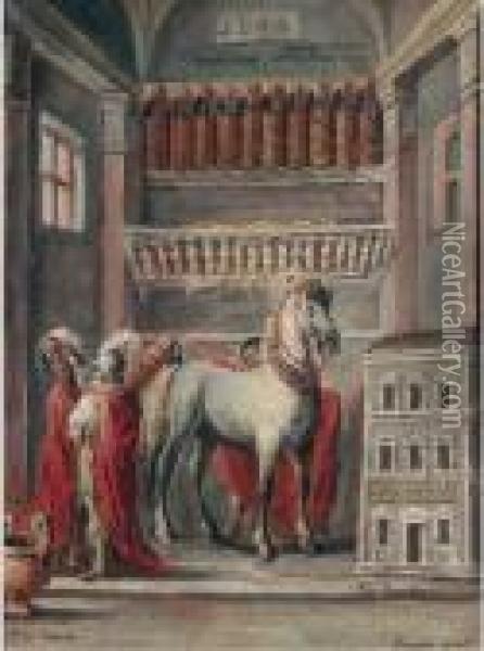 Caligola Nomina Console Il Suo Cavallo Oil Painting - Francesco Simonini