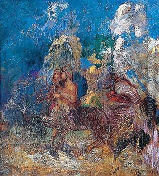 Centaures Oil Painting - Odilon Redon