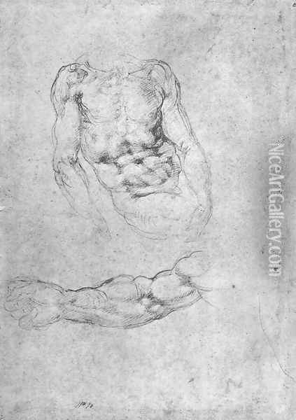 Studies for Pieta or The Last Judgement Oil Painting - Michelangelo Buonarroti