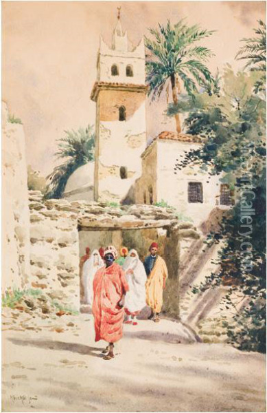 Tuniszi Jelenet Oil Painting - Jeno, Eugene Koszkol