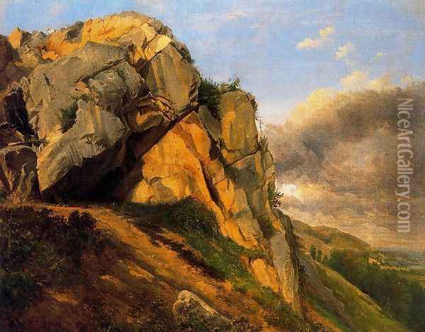 Rocky landscape Oil Painting - Charles-Francois Daubigny