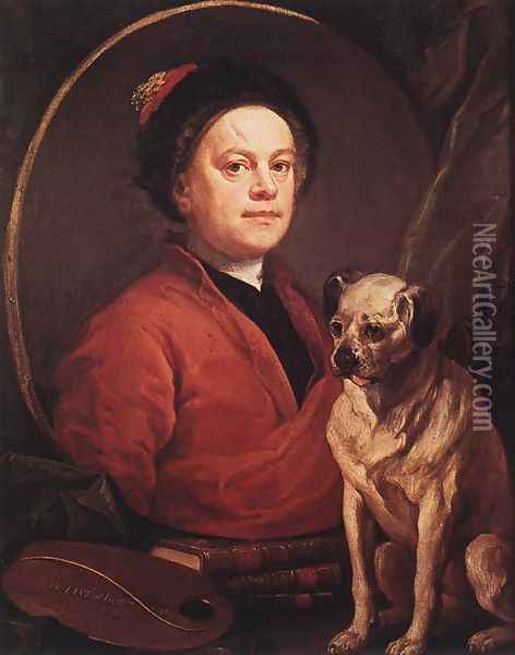 The Painter and his Pug 1745 Oil Painting - William Hogarth