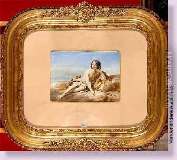 Le Repos Du Jeune Berger Oil Painting - Nicaise de Keyser