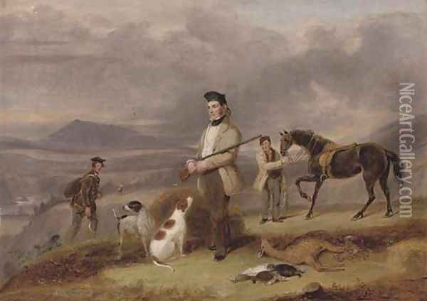 Mr Grant shooting near Rothes, on the Spey Oil Painting - James Forbes