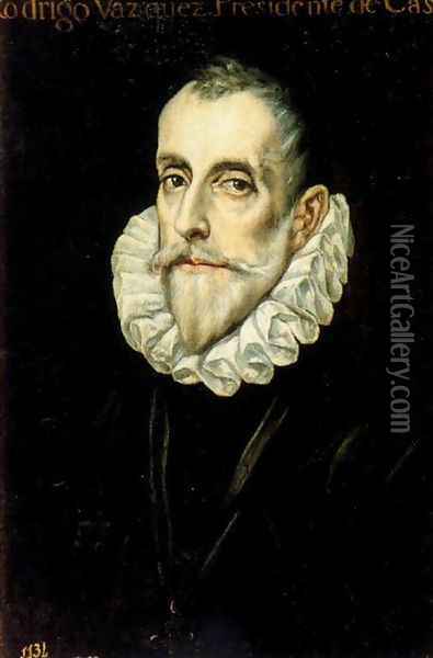 Portrait of Rodrigo Vazquez 1585-90 Oil Painting - El Greco (Domenikos Theotokopoulos)