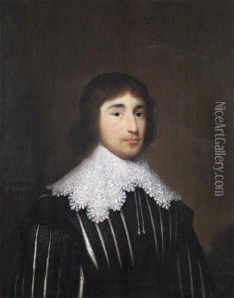 Portrait Of Sir John Morley Of Brooms And Chichester Oil Painting - Cornelius Jonson