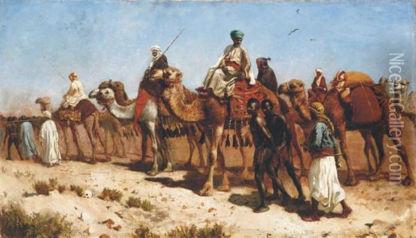The Caravan Oil Painting - Edwin Lord Weeks