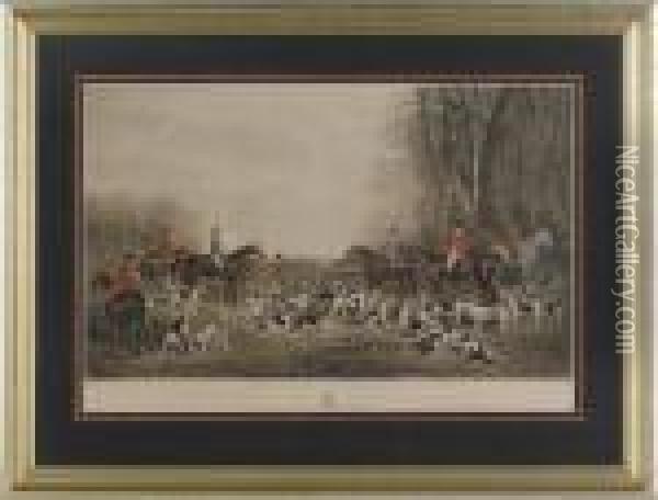 Fox Hunt Scene Oil Painting - John Wray Snow
