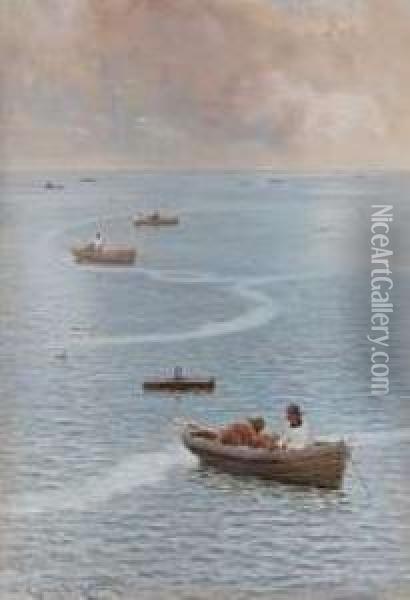 Whiffling For Mackerel Oil Painting - Charles Mottram