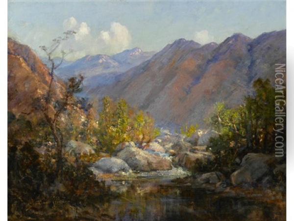 Creek Scene, Matilija Hot Springs Oil Painting - John Bond Francisco