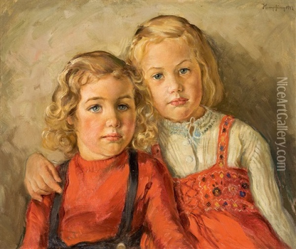 Schwestern Oil Painting - Wilhelm Hempfing