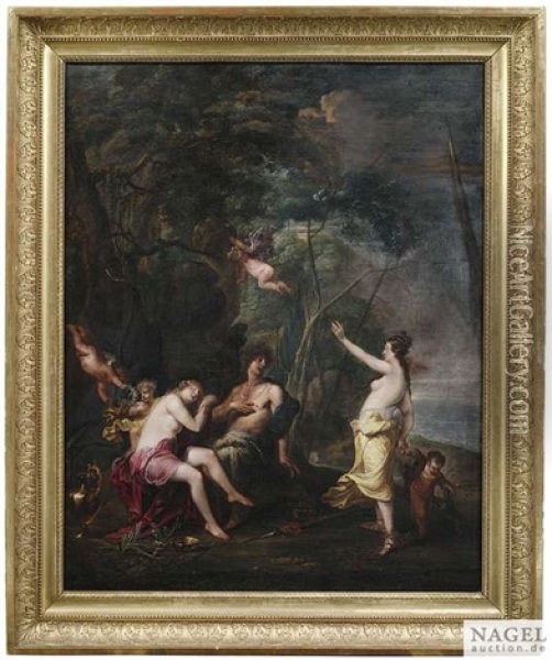 Hera Streitet Mit Zeus, Den Sie Bei Einer Seiner Zahlreichen Liebschaften Erwischt Hat Oil Painting - Gysbrecht Thys