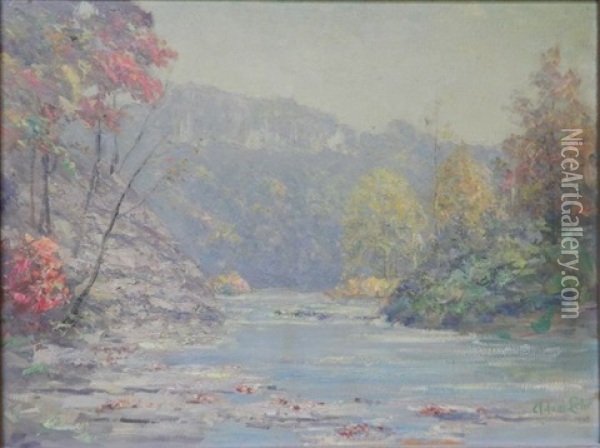 Landscape In Fall Oil Painting - Adam Lehr