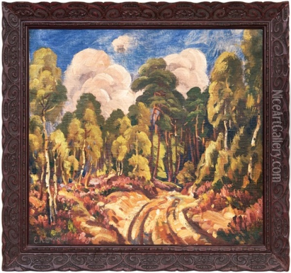 The Forest Oil Painting - Emil Arthur Pittermann Longen