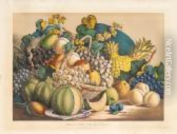 American Prize Fruit Oil Painting - Currier & Ives Publishers
