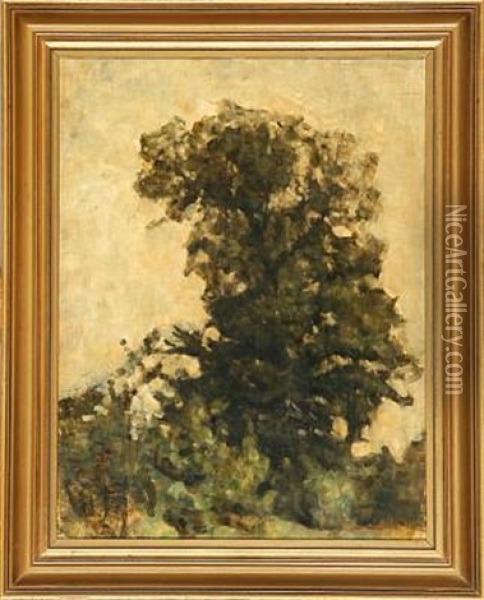 Treetops (study) Oil Painting - Svend Hammershoi