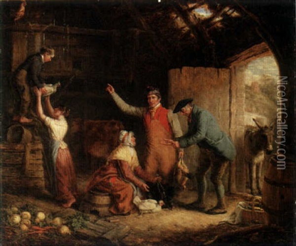 The Poultry Buyer Oil Painting - Alexander Fraser the Elder