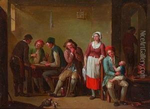 In Der Bauernschenke Oil Painting - Johann Andreas Herrlein