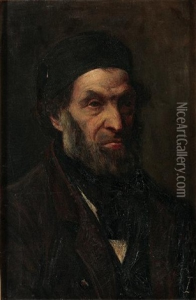 Portrait Of A Rabbi Oil Painting - Jozef Israels