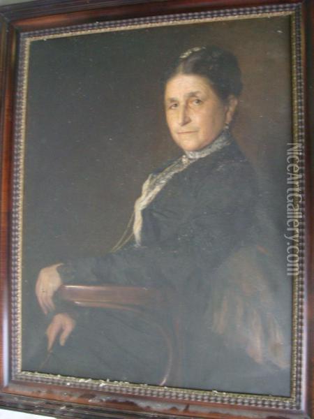 Portrait De Dame Oil Painting - Karl Friedrich Gsur