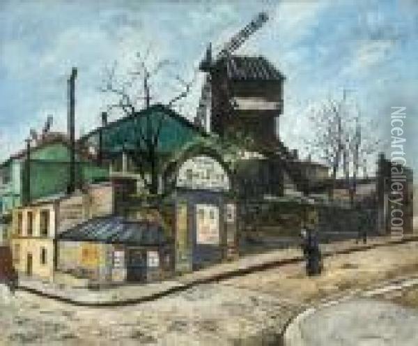Moulin De La Galette A Montmartre Oil Painting - Marcel Leprin