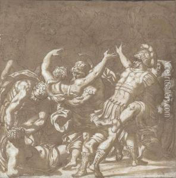 The Rape Of The Sabine Oil Painting - Giuseppe Salviati