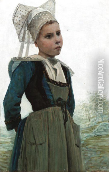 A Young Breton Woman Oil Painting - George Rossi Ashton