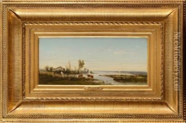 Paysage De Mer En Normandie Oil Painting - Camille Flers