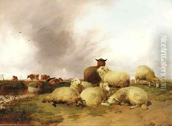 Out to pasture Oil Painting - Thomas Sidney Cooper