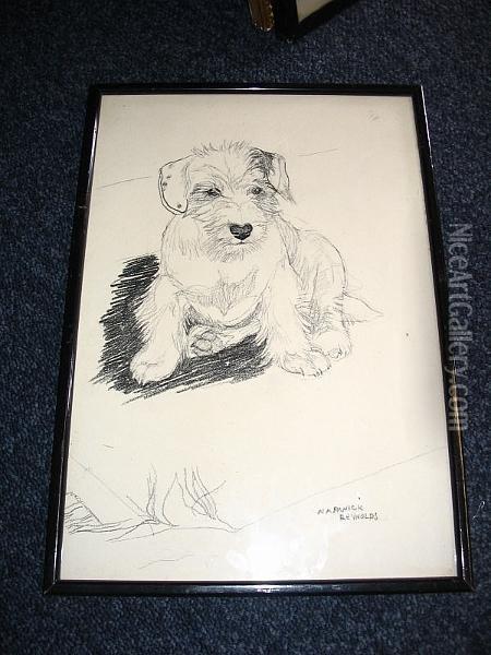 Terrier Pup Oil Painting - Warwick Reynolds