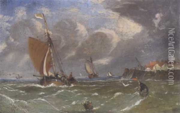 Segelboote An Der Kuste Oil Painting - William Callow