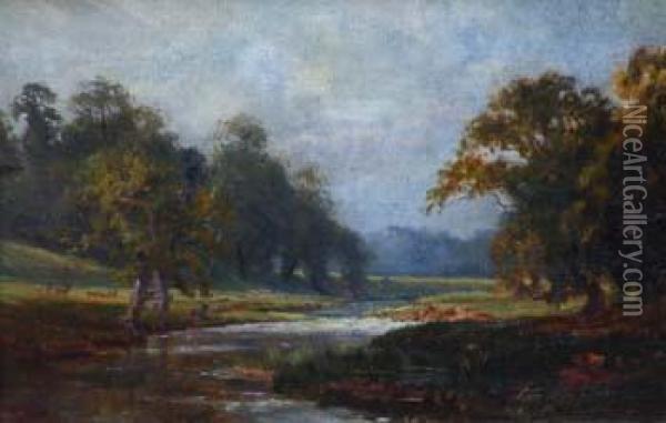 The River At Blackdown Oil Painting - Herbert Edward Cox