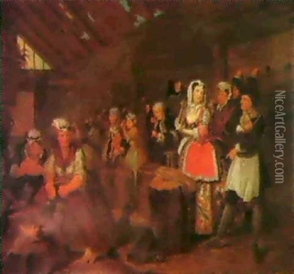 The Harlot's Progress - The Scene In Bridewell Oil Painting - William Hogarth